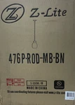 Z-lite 476P-ROD-MB-BN Bella Pendant Matte Black/brushed Nickel *read*. Fixed Price $124.99.