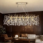 Elegant Crystal Chandelier Height-adjustable Dining Room Golden Ceiling Lamp. Fixed Price $198.59.