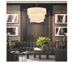 Rrtyo Knuth 6-LIGHT 3-TIERED Modern Farmhouse Drum Rope Chandelier For Dining. Fixed Price $119.92.