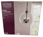 Home Decorators Kingsley 16" Matte Black Pendant Light Fixture Clear Glass. Fixed Price $79.95.