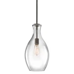 Kichler 42047 Bronze Everly 9"W Pendant With Clear Glass Shade. Fixed Price $171.99.