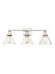 Savoy House Drake 3-LIGHT Bath Bar, Polished Nickel Finish, Clear Glass Shades. Fixed Price $301.46.