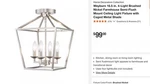 C5596-BN Weyburn 16.5 In. 4-LIGHT Brushed Nickel Semi-flush Mount Ceiling. Fixed Price $46.90.