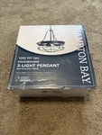 Hampton Bay Southbourne 3-LIGHT Matte Black Pendant Open Steel Cage Frame. Fixed Price $61.93.