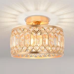 Crystal Gold Ceiling Fixture, Modern Semi Flush Mount Light,. Fixed Price $45.87.
