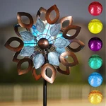 Cyan Oasis Copper Wind Spinners Outdoor 74 Inches With Solar Led Light. Fixed Price $81.99.