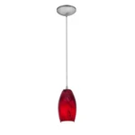 Access Merlot 1-LIGHT Brushed Steel Cord Pendant With Red Sky Glass Shade. Fixed Price $79.98.