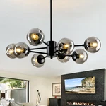 Szxykeji 8-LIGHT Sputnik Chandelier Black Mid Century Glass Globe Ceiling. Fixed Price $173.32.