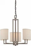 Nuvo 60-4857 3-LIGHTS Hazel Bronze Chandelier With Khaki Fabric Shades. Fixed Price $122.83.