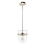 Brushed Nickel One Light Pendant From The Karloff Collection. Fixed Price $139.99.