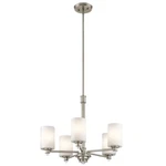 Kichler Joelson Chandelier 5LT, Brushed Nickel, Satin Etched Opal - 43923NI. Fixed Price $299.97.
