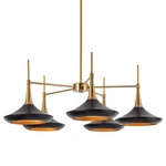 Lnc Jolyves 5-LIGHT Black Brass Chandelier A04985C5 Modern Metallic Finish. Fixed Price $199.00.