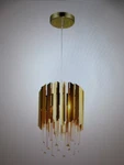 Merra Modern 1-LIGHT Gold Pendant With Tiered Unique Crystal Shade. Fixed Price $35.95.