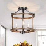 Lnc Modern Farmhouse 3-LIGHT Candlestick Brown Drum Semi Flush Mount Lighting. Fixed Price $37.99.