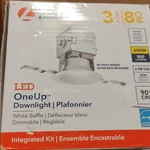 Lithonia Lighting Oneup Led Recessed 3IN 3000K 500LM Dimmable White. Fixed Price $39.99.