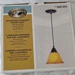 Hampton Bay Adjustable Pendant Track Light Antique Bronze Finish Amber Art Glass. Fixed Price $25.00.