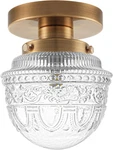 Dsmjfu Brass Semi Flush Mount Ceiling Light, Small Hallway Fixture, Vintag. Fixed Price $62.22.