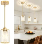 Brushed Brass Pendant Lights Kitchen Island, Modern Crystal Lighting Ove. Fixed Price $88.99.