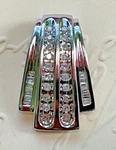10K White Gold Art Deco Pendant Round Brilliant & Baguette Diamonds. Fixed Price $250.00.