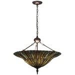 Meyda Lighting 24"W Tiffany Lotus Leaf Inverted Pendant, Green/blue - 166263. Fixed Price $2344.60.