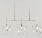 Pottery Barn Glass Globe 3 Light Linear Chandelier NICKEL#2 $809 Nib (open Box). Fixed Price $100.00.