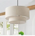 Aiwen Modern 20 In. 3-LIGHT Drum Chandelier Hanging With 2-TIER Lampshade. Fixed Price $59.99.