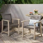 Hampton Wood And Wicker Dining Chair( Set Of 2 ) For Outdoor Patio Garden. Fixed Price $229.99.