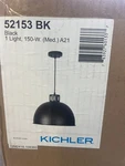 Kichler 42141BK Everly Seeded Glass 1-LIGHT Pendant Fixture 100 Watts, Black. Fixed Price $41.99.