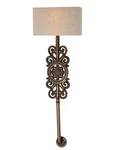 Minka Lavery Regents Row 2 Light Wall Sconce Scroll Medallion & Fabric Shade. Fixed Price $114.00.