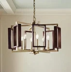 Home Decorators Co. Zurich 6-LIGHT Soft Gold Chandelier With Wood Accents. Fixed Price $135.51.