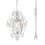 Riomasee Plug Chandelier Hanging Light Fixture With Pllug In-d, WHITE1. Fixed Price $71.99.