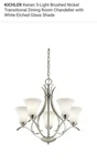 Kichler Lighting 43504NI Keiran Transitional Chandelier Brushed Nickel. Fixed Price $200.00.