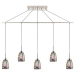 Woodbridge Lighting Venezia 5-LIGHT Glass Linear Pendant Nickel/multi-color. Fixed Price $274.70.