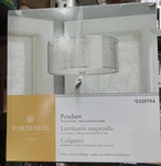 New Portfolio Eyerly Pendant 2-LIGHT Chrome Finish Hanging #0339794. Fixed Price $59.99.