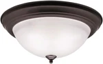 8116OZ Flush Mount Round Glass Ceiling Lighting, Bronze 3-LIGHT (16" W X 7" H). Fixed Price $73.99.