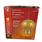 Portfolio Mosaic Gold & Brown Tile Pendant Light W/ Oil Rubbed Bronze Finish. Fixed Price $41.97.