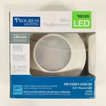 Progress Lighting Mini Flushmount White 5.5" Round Led #805305 660L 3000K. Fixed Price $14.00.