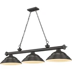 Z-lite 2306-3BRZ-SBRZ Cordon Billiard Pendant, 3-LIGHT 180 Total Watts, Bronze. Fixed Price $146.30.