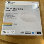 Commercial Electric 11" Color Changing Led Spin Light, Flush Mount Ceiling. Fixed Price $20.00.