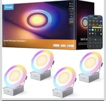 Govee Inch 4-PACK Smart Recessed Lights Rgbic 2700-6500K Dimmable Matter Alexa. Fixed Price $90.00.