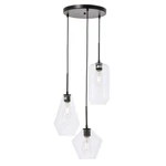 Living District Gene 3 Light Pendant, Black With Clear Glass - LD2268BK. Fixed Price $278.00.