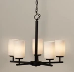Oslo 5 Light Classic Chandelier Matte Black Finish New, Open Box. Fixed Price $185.00.