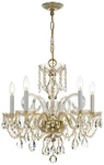 Crystorama Traditional Crystal 22" W 5-LIGHT Brass Chandelier. Fixed Price $550.00.
