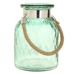New! Raz Imports 9.5" Sea Green Glass & Jute Lantern Country/french/chic Shabby. Fixed Price $46.99.