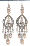 Swarovski Crystal & Pearl Elements 3" Long Chandelier Earrings Clear Ab White. Fixed Price $41.95.