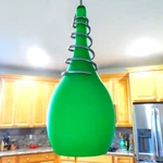 Tech Lighting Green Modern Cased Art Glass & Brushed Metal Pendant Fixture. Fixed Price $379.99.