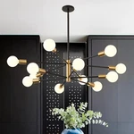 Modern Ceiling Light Fixture Sputnik Chandeliers Gold Black Farmh. Fixed Price $99.99.