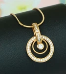 With Sparkling Crystal Accents, XPPT1221 Elegant Rose Gold Circular Pendant. Fixed Price $30.29.