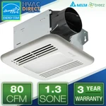 Breezintegrity - 80 Cfm Fan/dimmable Led Light. Fixed Price $110.77.