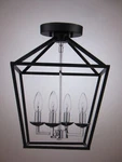 Home Decorators Weyburn 16.5 In. 4-LIGHT Black And Chrome Semi Flush Mount. Fixed Price $33.11.